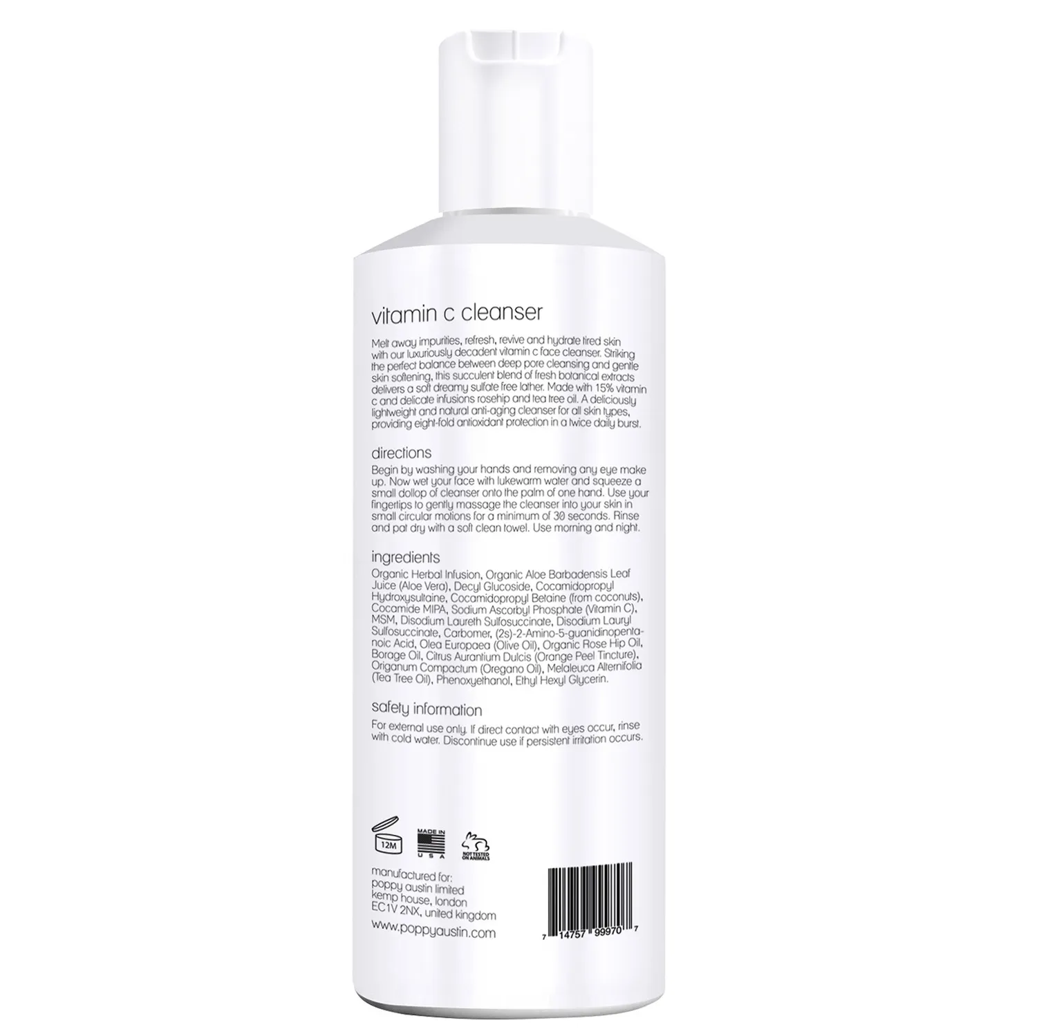 Poppy Austin Vitamin C Detergente viso vitamina C 1 flacone delicato