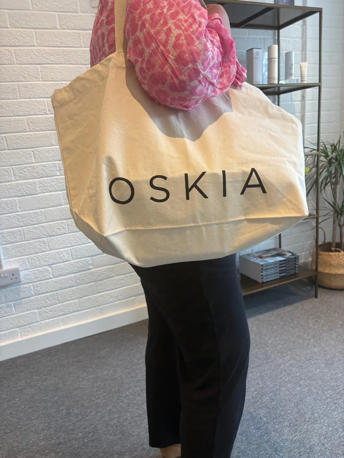 Oskia Extra Large Tote Bag shopper cotone bio naturale