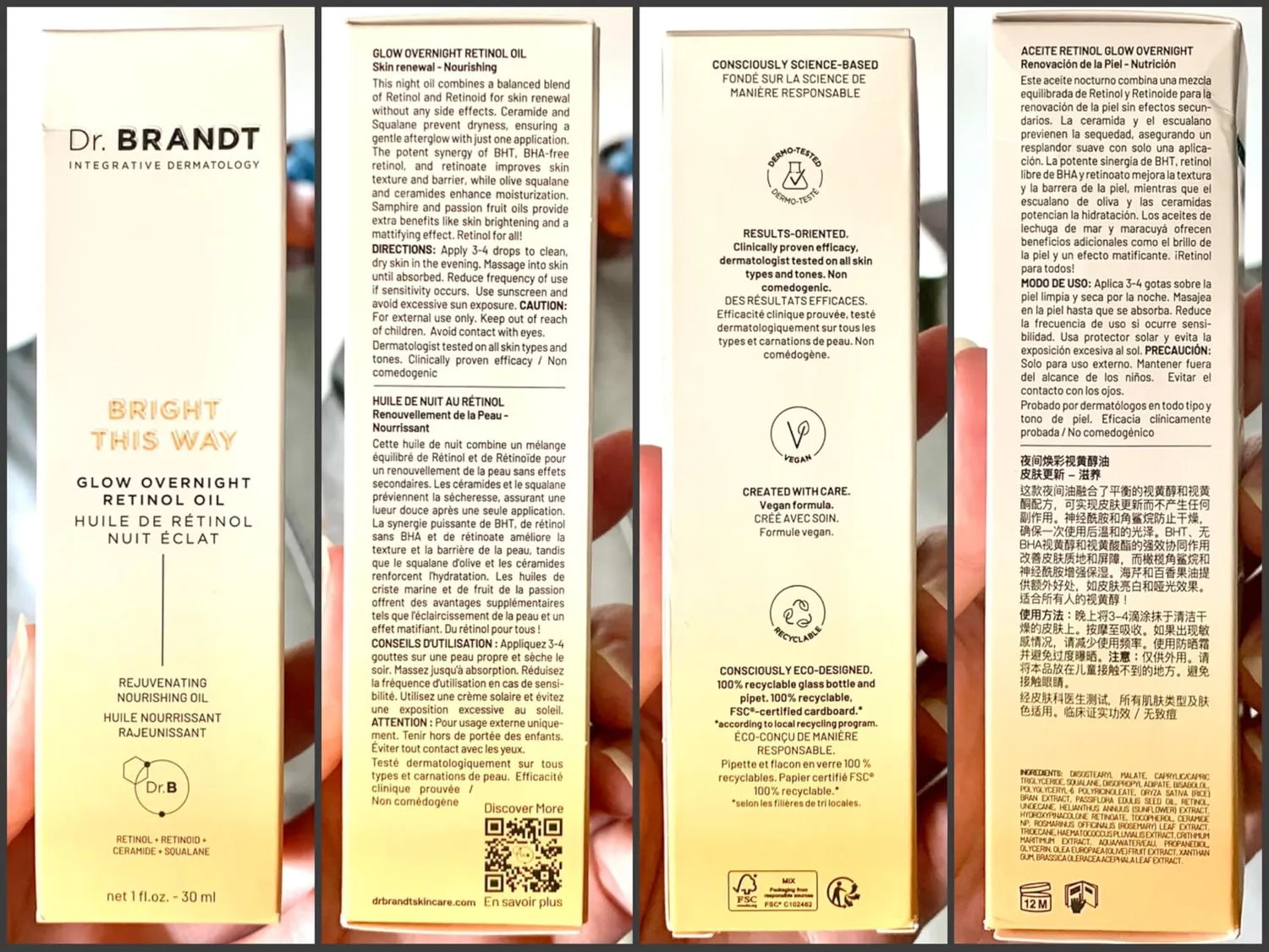 Dr. Brandt Bright This Way Glow Overnight olio viso 30 ml retinolo