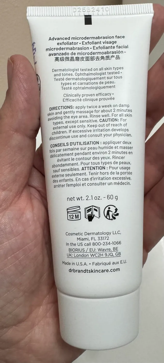 Brandt Advanced Microdermabrasion esfoliante viso 2 oz rughe visibili