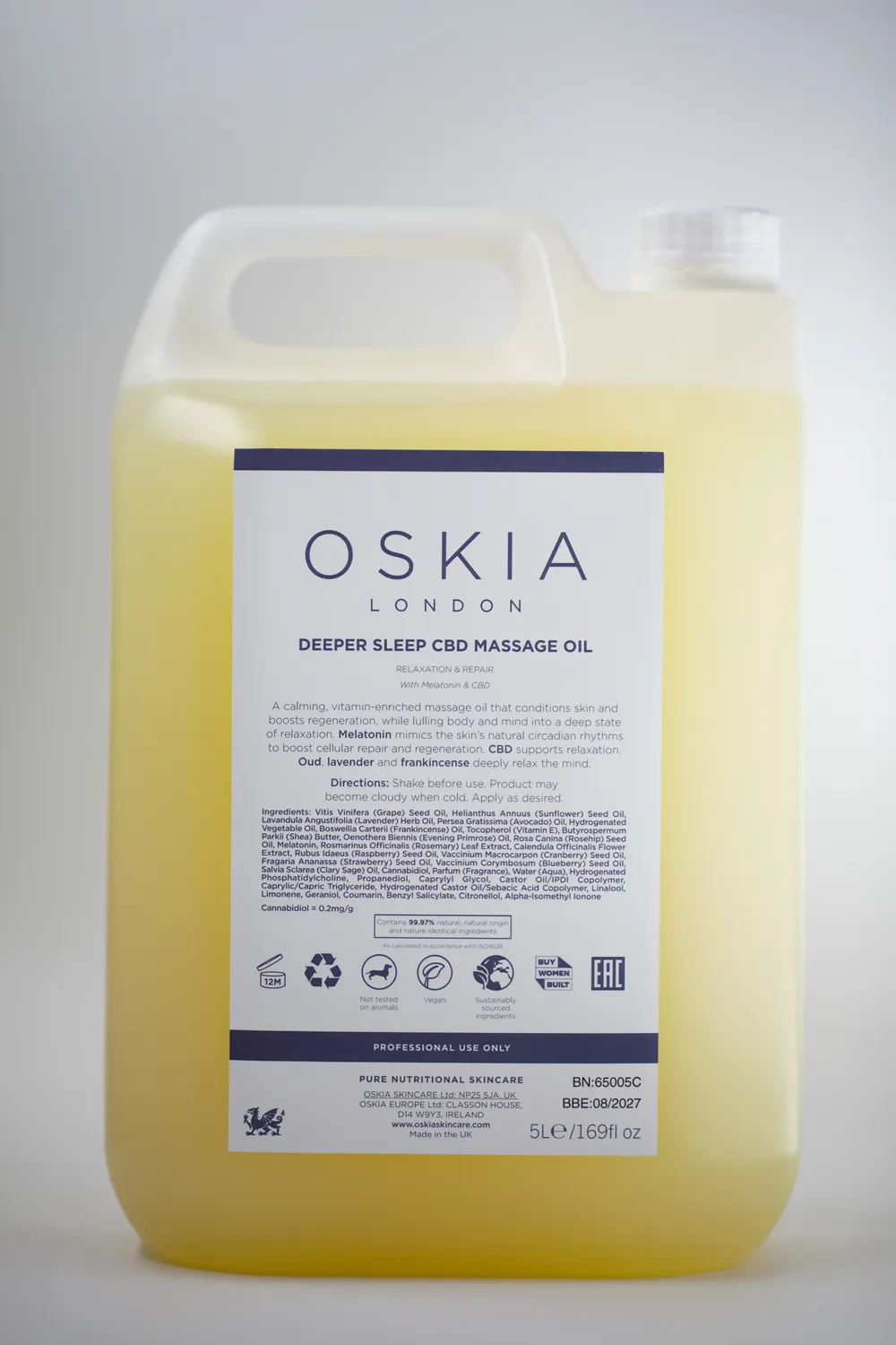 Oskia Deeper Sleep CBD olio massaggio corpo 200 ml rilassante