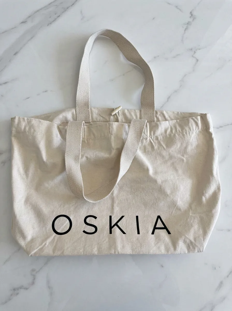 Oskia Extra Large Tote Bag shopper cotone bio naturale