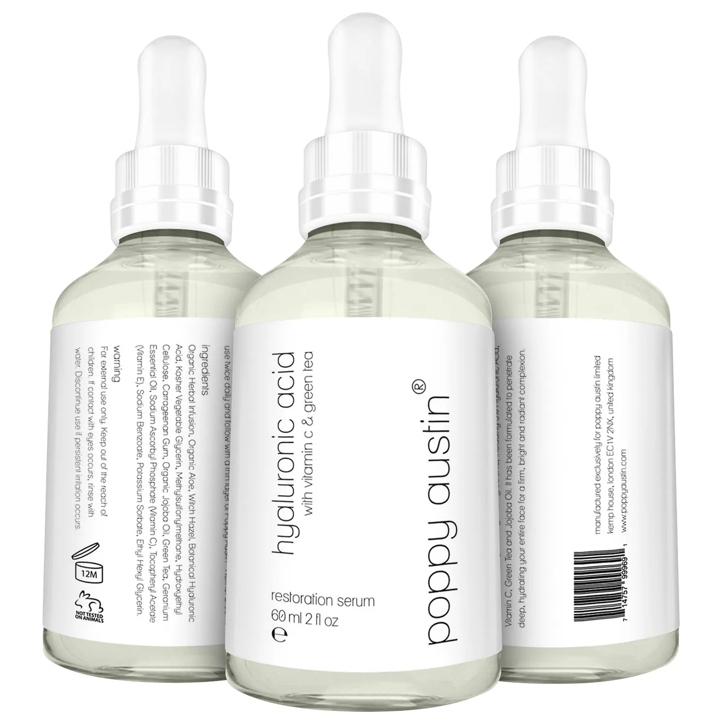 Poppy Austin Acido Ialuronico Siero Viso 1 flacone idratante