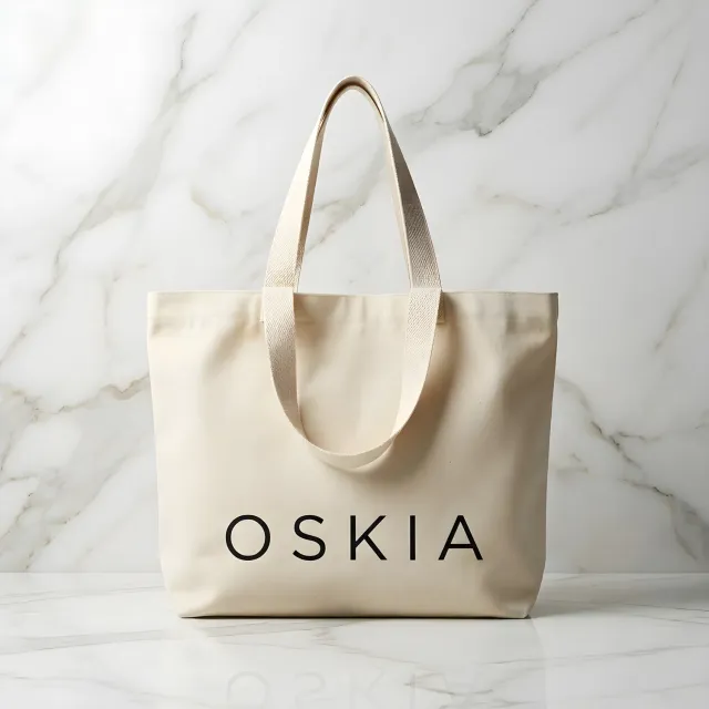 Oskia Extra Large Tote Bag shopper cotone bio naturale