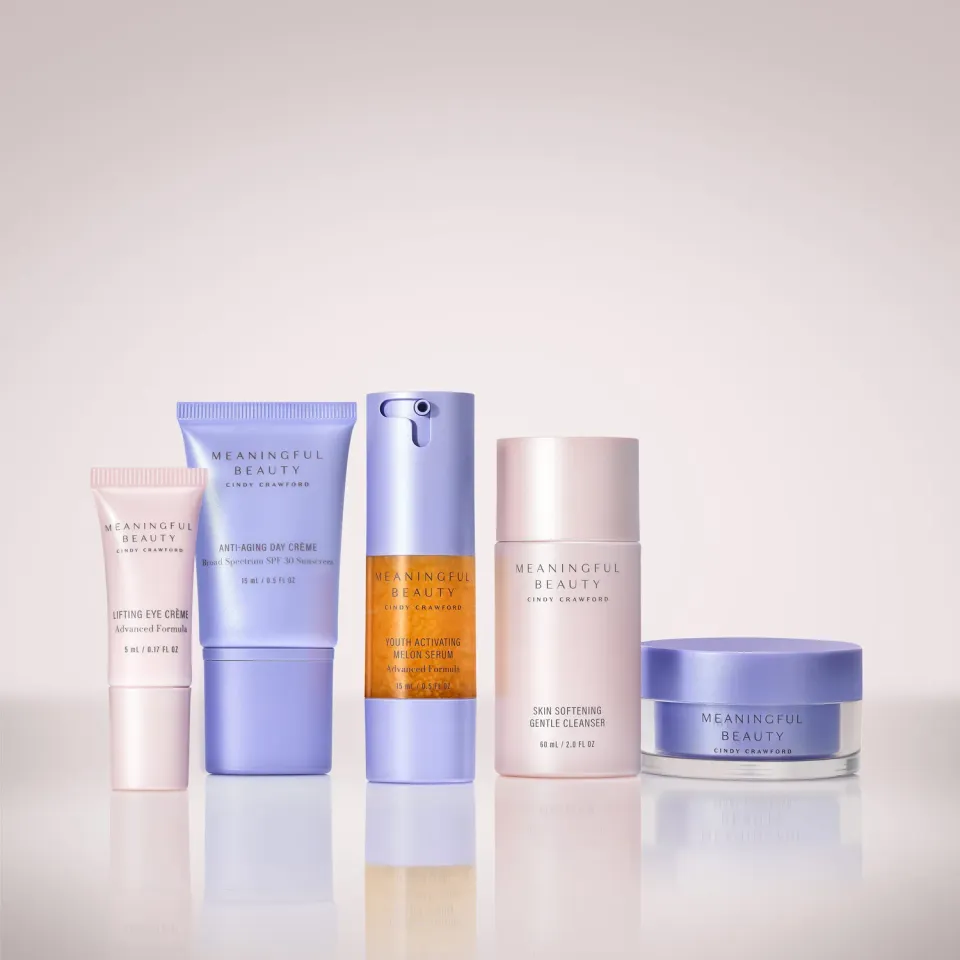 Meaningful Beauty 5-Piece Essentials Skincare System Advanced Formula kit viso rughe