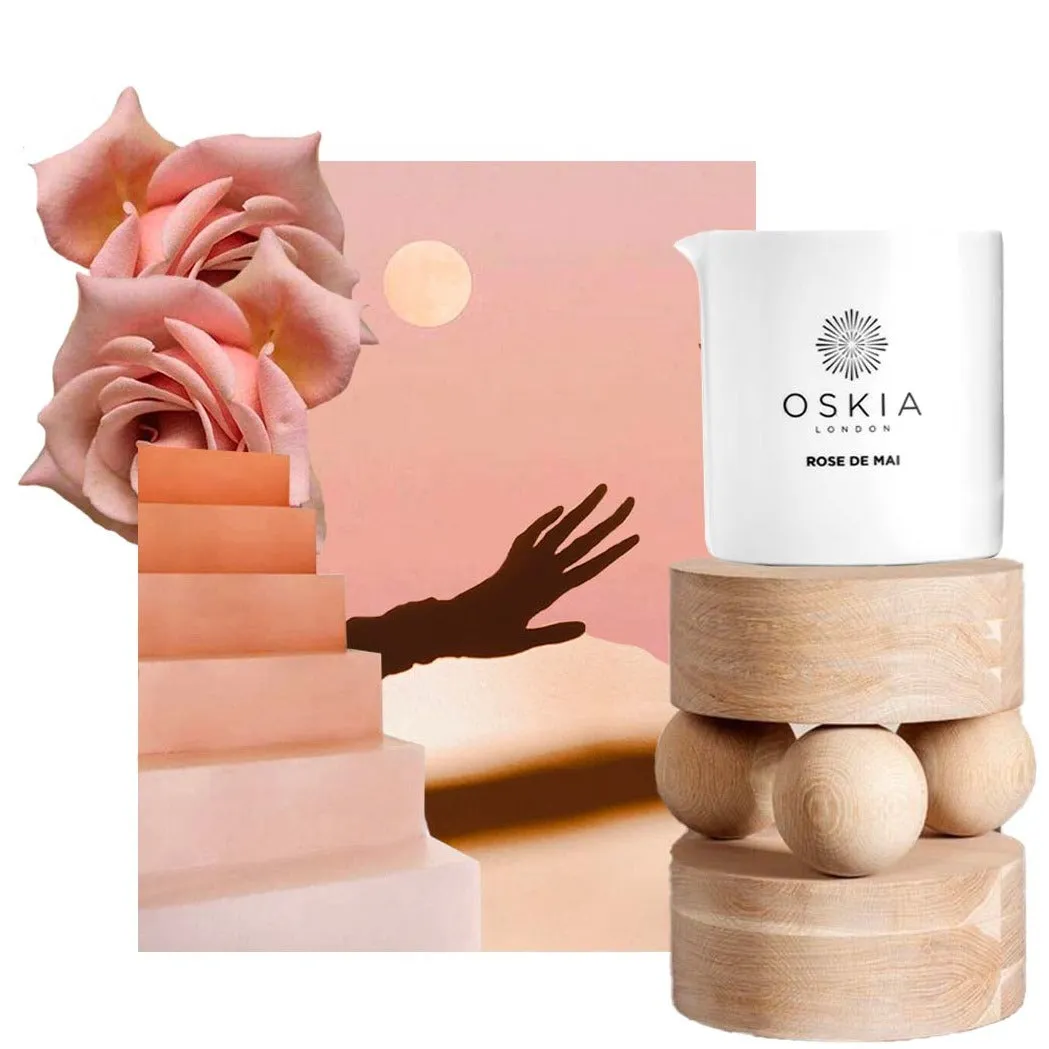 Oskia Rose de Mai candela corpo massaggio rosa