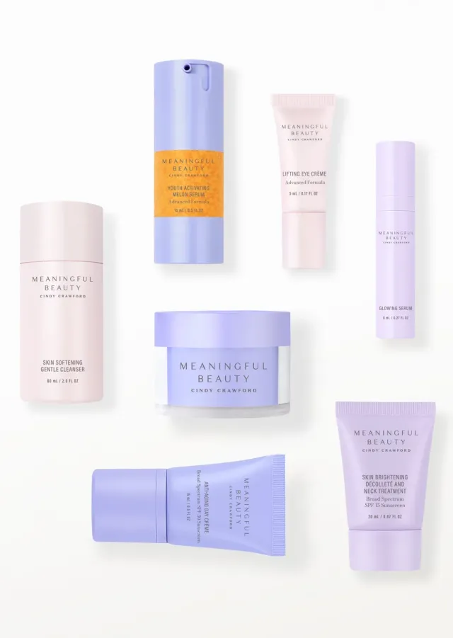 Meaningful Beauty 7-Piece Deluxe Face & Neck Skincare System kit viso rughe