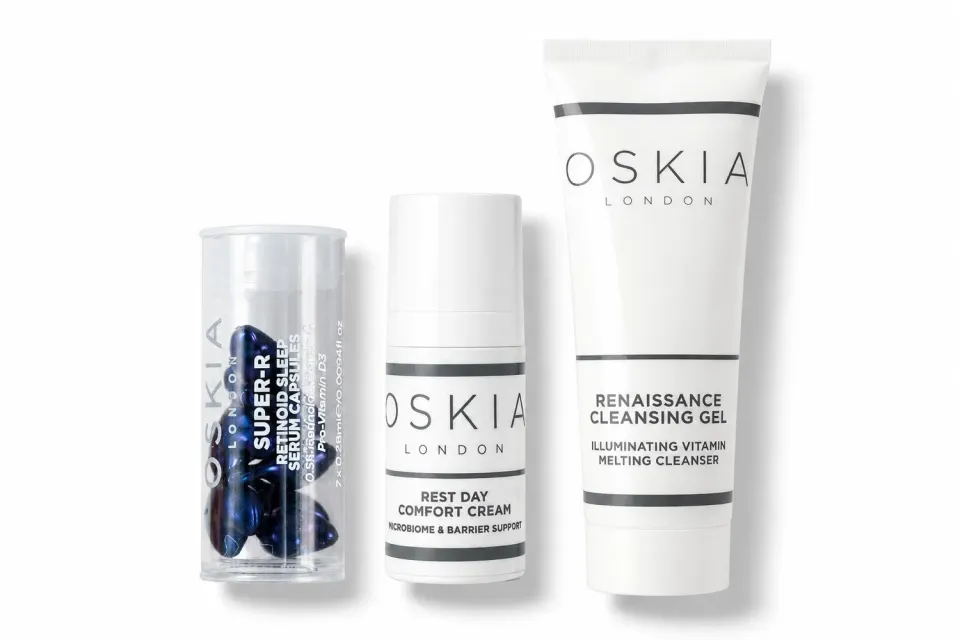 Oskia Autumn Trio kit viso viaggio detergente + capsule + crema