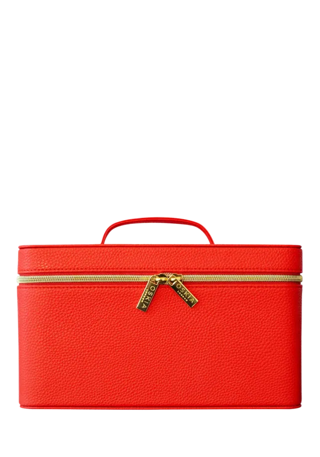 Oskia Vanity Case beauty case pelle vegana rosso