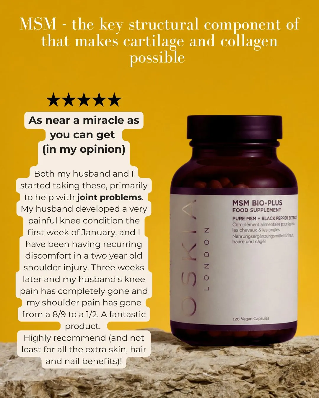 Oskia MSM Bio-Plus integratore 120 capsule pelle