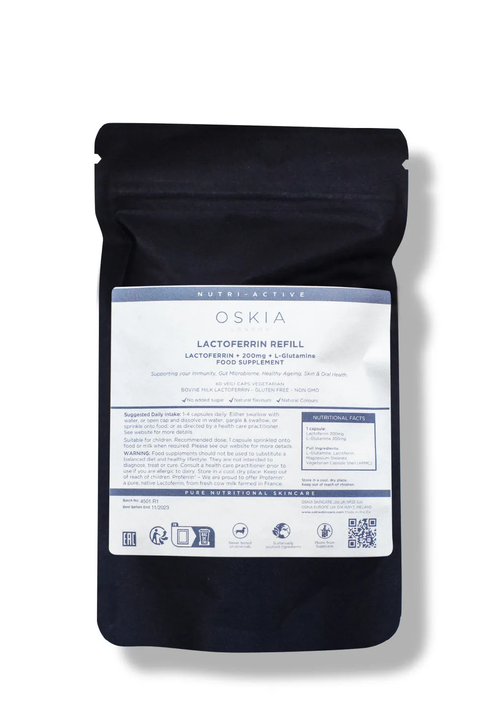 Oskia Lactoferrin+ integratore 60 capsule intestino pelle