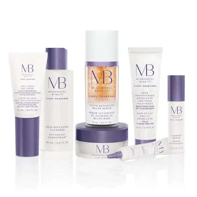 Meaningful Beauty 7-Piece Deluxe Face & Neck Skincare System kit viso macchie