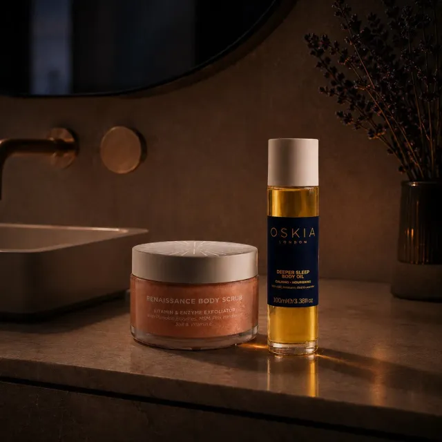 Oskia Body Treatment Duo set corpo scrub + olio notte levigante